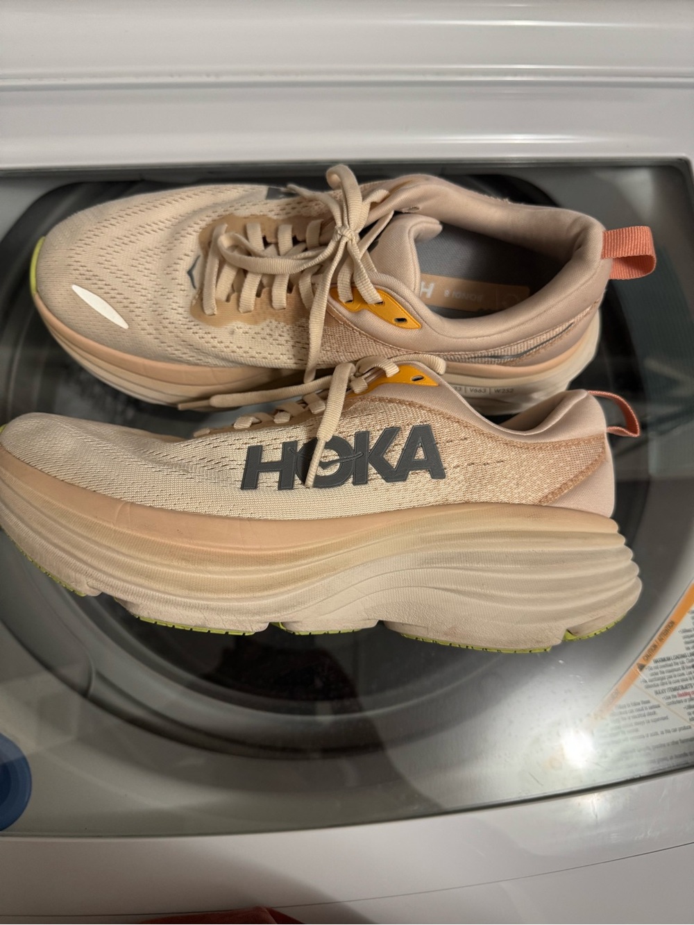 Hoka Beige Peach Running Shoes - Picture 14 of 14
